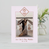 Rosa Ausgezeichnete Gold-Initialen für die Chic Ro Folieneinladung (Stehend vorne)