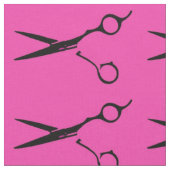 Rosa Ausschnitt des schwarzen Haares scissors Stoff (Nahaufnahme)