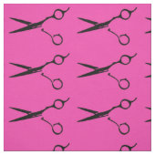 Rosa Ausschnitt des schwarzen Haares scissors Stoff (Muster)