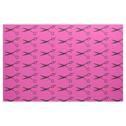 Rosa Ausschnitt des schwarzen Haares scissors Stoff (Fat Quarter (45,7 x 55,9 cm))