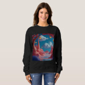 Rosa Außerirdische Welt Sweatshirt (Vorne ganz)