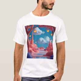 Rosa Außerirdische Welt T-Shirt
