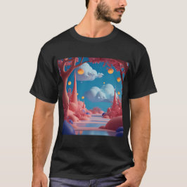 Rosa Außerirdische Welt T-Shirt