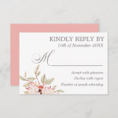 Rosa australische Blume Hochzeit-RSVP-Karte Einladung (Vorne/Hinten)
