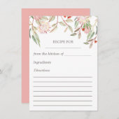 Rosa Australische Blumenzitze Begleitkarte (Vorne/Hinten)