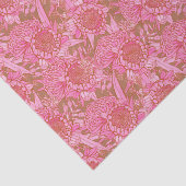 Rosa australische Protea und Waratah Muster Seidenpapier (Detail)