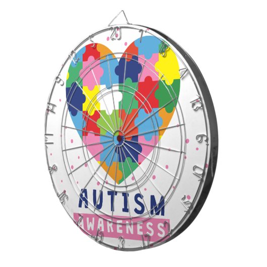 Rosa Autismus-Bewusstsein Dartscheibe (Vorderseite rechts)