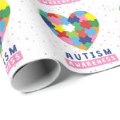 Rosa Autismus-Bewusstsein Geschenkpapier (Rolleneckpunkt)