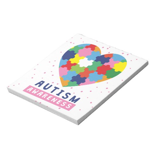 Rosa Autismus-Bewusstsein Notizblock (Rotiert)
