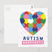 Rosa Autismus-Bewusstsein Postkarte (Vorne/Hinten)