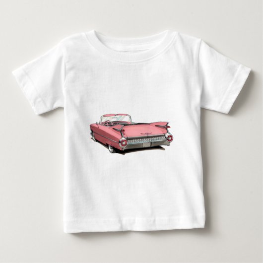 Rosa Auto 1959 Cadillacs Baby T-shirt (Vorderseite)