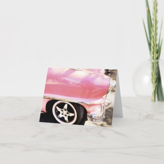 Rosa Auto, Havanna, Kuba Dankeskarte (Vorderseite)