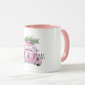 Rosa Auto-Weihnachtsbaum Tasse (VorderseiteRechts)