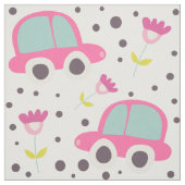 rosa Autos und Blume Stoff (Muster)