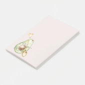 Rosa Avocado-Herz-Löffel Post-it Klebezettel (angewinkelt)