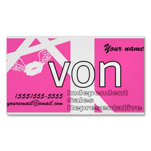 Rosa Avon personalisiert Magnetische Visitenkarte (Vorderseite)