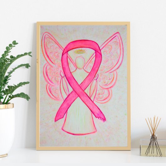 Rosa Awareness Ribbon Angel Poster Kunst drucken