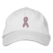 Rosa Awareness Ribbon Bestickte Baseballkappe (Vorderseite)