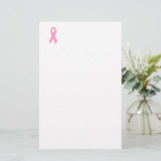 Rosa Awareness Ribbon Briefpapier (Stehend Vorderseite)