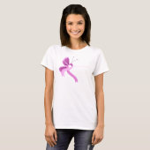 Rosa Awareness Ribbon Butterfly T - Shirt (Vorne ganz)