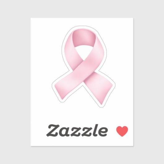 Rosa Awareness Ribbon Emoji Aufkleber (Blatt)