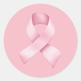 Rosa Awareness Ribbon Emoji Runder Aufkleber