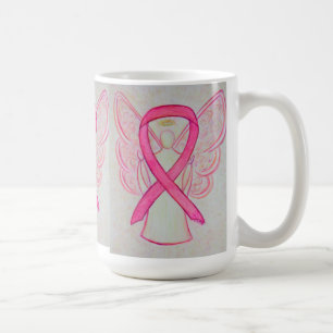 Rosa Awareness Ribbon Engel Art Tasse