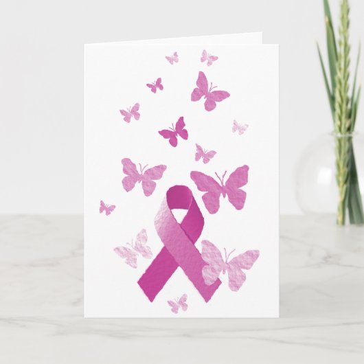 Rosa Awareness Ribbon Karte (Vorderseite)