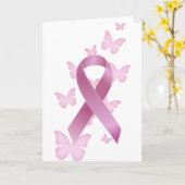 Rosa Awareness Ribbon Karte (Gelbe Blume)