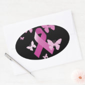 Rosa Awareness Ribbon Ovaler Aufkleber (Umschlag)