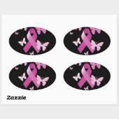 Rosa Awareness Ribbon Ovaler Aufkleber (Blatt)