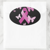 Rosa Awareness Ribbon Ovaler Aufkleber (Tasche)