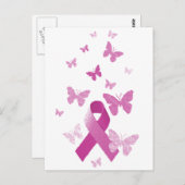 Rosa Awareness Ribbon Postkarte (Vorne/Hinten)