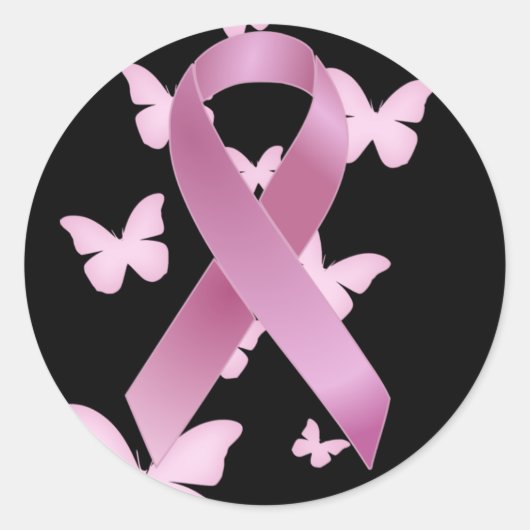 Rosa Awareness Ribbon Runder Aufkleber (Vorderseite)