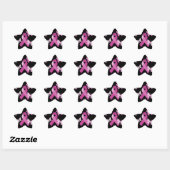Rosa Awareness Ribbon Stern-Aufkleber (Blatt)