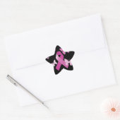 Rosa Awareness Ribbon Stern-Aufkleber (Umschlag)