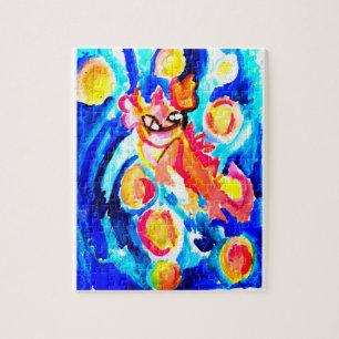 Rosa Axolotl Aquarell Sommer Puzzle