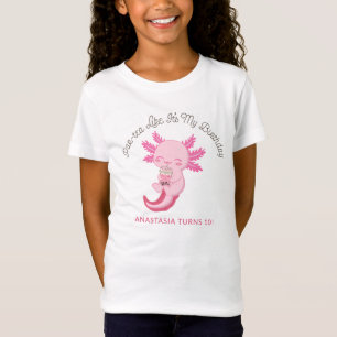 Rosa Axolotl Girls Geburtstagsparty Boba Tea Tee T