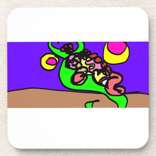 Rosa Axolotl-Kunst Getränkeuntersetzer (Vorderseite)