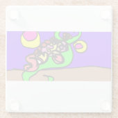 Rosa Axolotl-Kunst Glasuntersetzer (Rückseite)