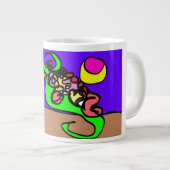 Rosa Axolotl-Kunst Jumbo-Tasse (Vorderseite Rechts)