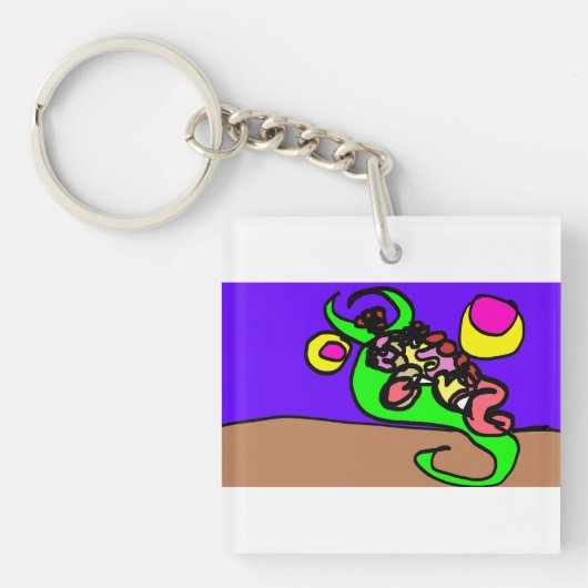 Rosa Axolotl-Kunst Schlüsselanhänger (Vorderseite)