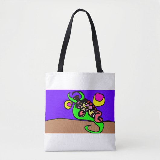 Rosa Axolotl-Kunst Tasche (Vorderseite)