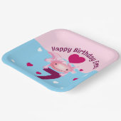 rosa Axolotl-Party Pappteller (Gewinkelt)