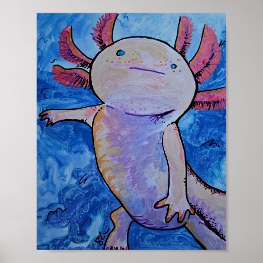 Rosa Axolotl Poster (Vorne)