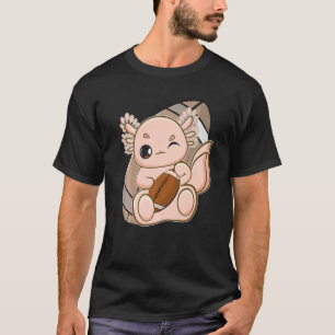 Rosa Axolotl spielt Fantasy Football für Center Gu T-Shirt