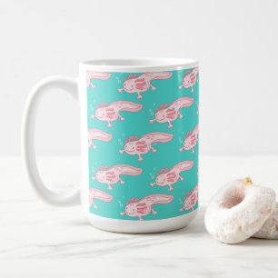 rosa Axolotmuster Kaffeetasse