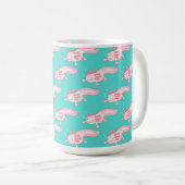 rosa Axolotmuster Kaffeetasse (VorderseiteRechts)