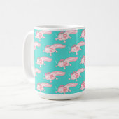 rosa Axolotmuster Kaffeetasse (Vorderseite Links)