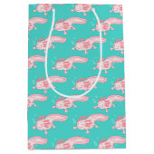 rosa Axolotmuster Mittlere Geschenktüte (Vorderseite)